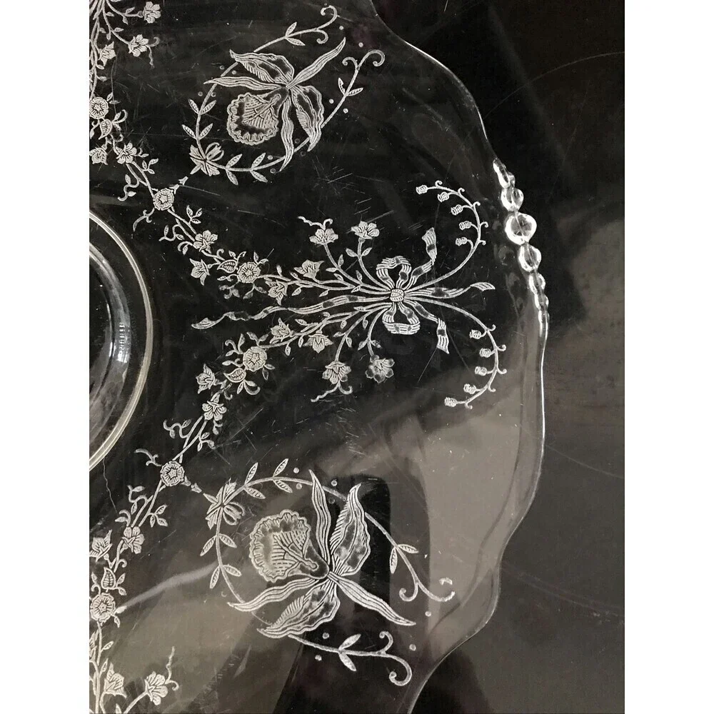 Helsey Orchid Crystal Waverly Pattern Platter - Picture 2 of 5